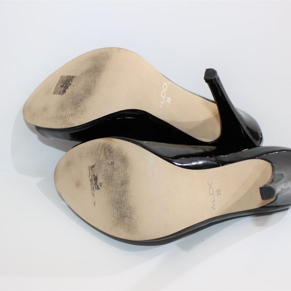 ALDO Black Patent Leather Stiletto 39 - Picture 2 of 7
